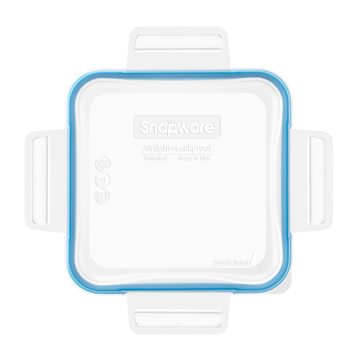 Total Solutions Square Medium Plastic Lid w/ Light Blue Seal