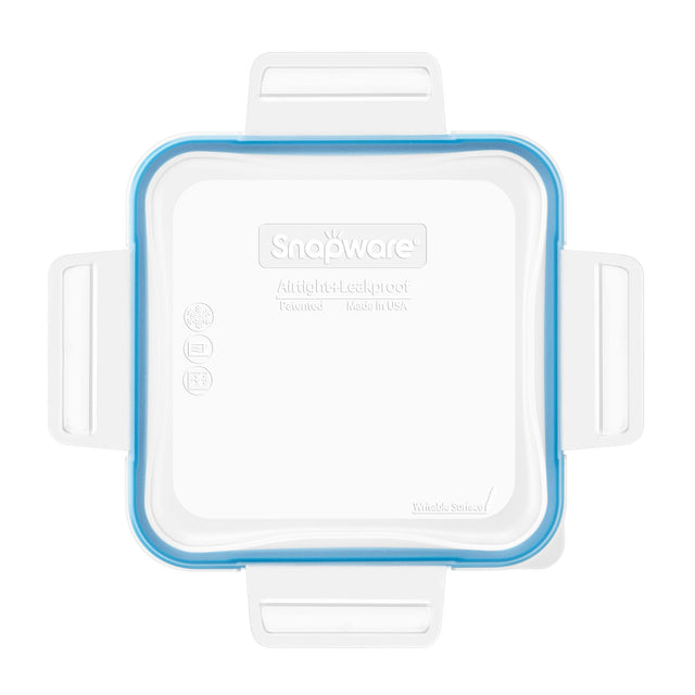 Total Solutions Square Medium Plastic Lid w/ Light Blue Seal