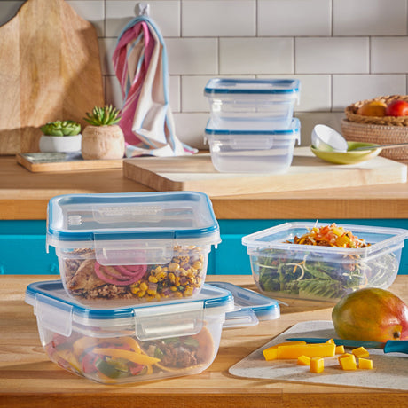 Total Solutions 10-piece 5.5-cup Food Storage Container Set shown the counter with food