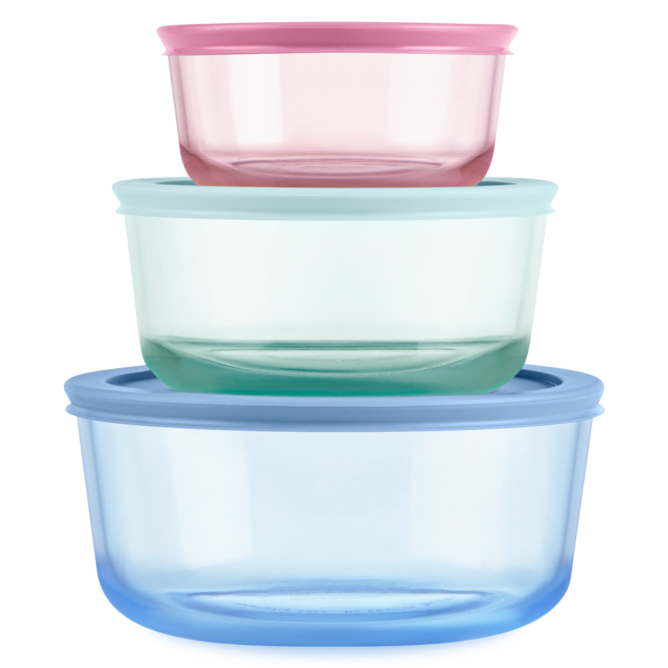 Pyrex® Simply Store® Tinted Glass Round Storage Containers, 6-pc Set,