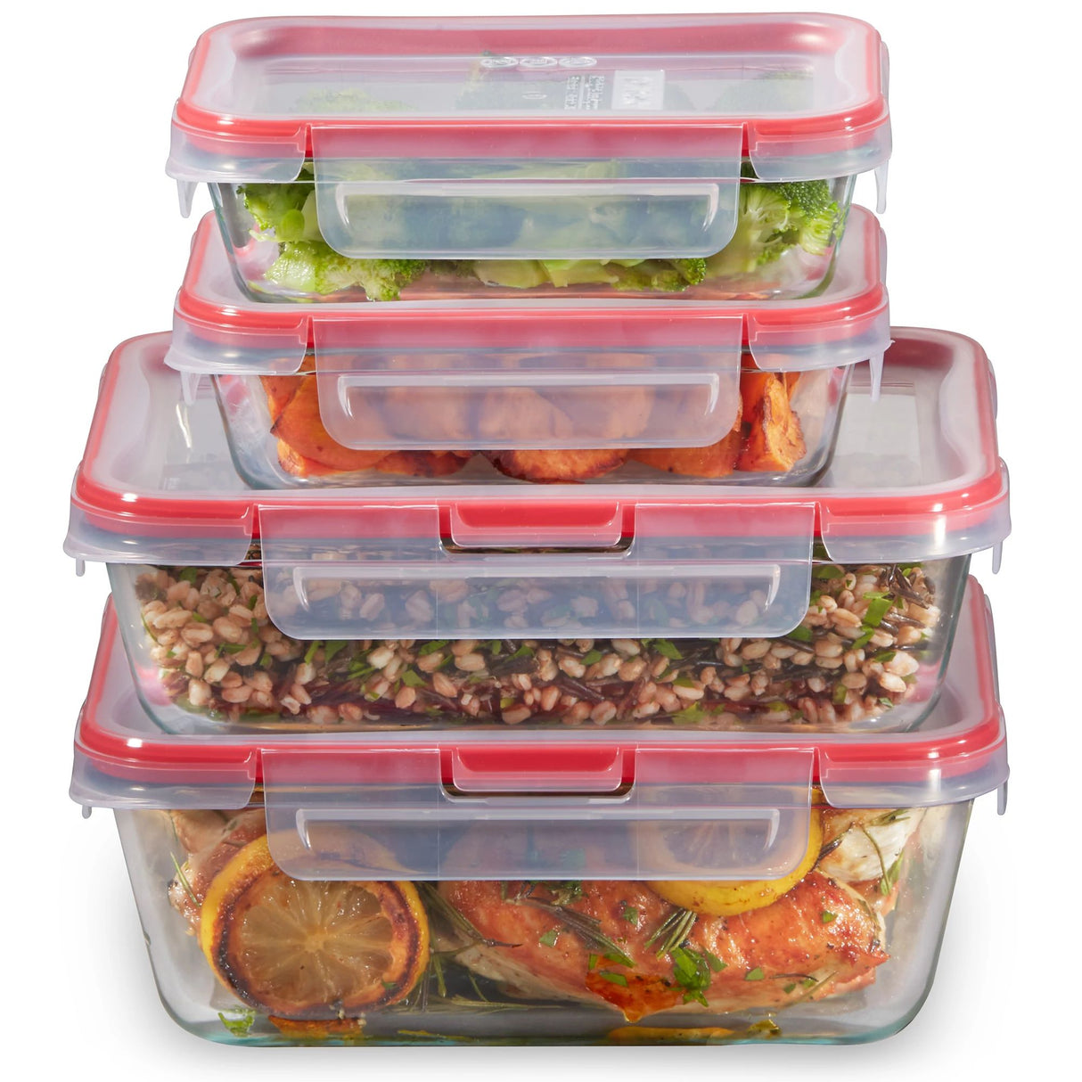 FreshLock 8-piece Rectangular Glass Storage Set