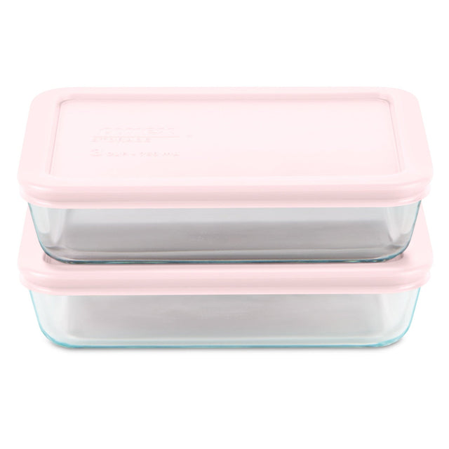Pyrex Simply Store 4-piece 3-cup rectangle storage set