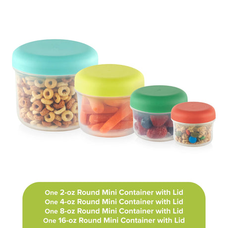 Meal Prep Mini 8-piece Plastic Storage Set shown with food inside