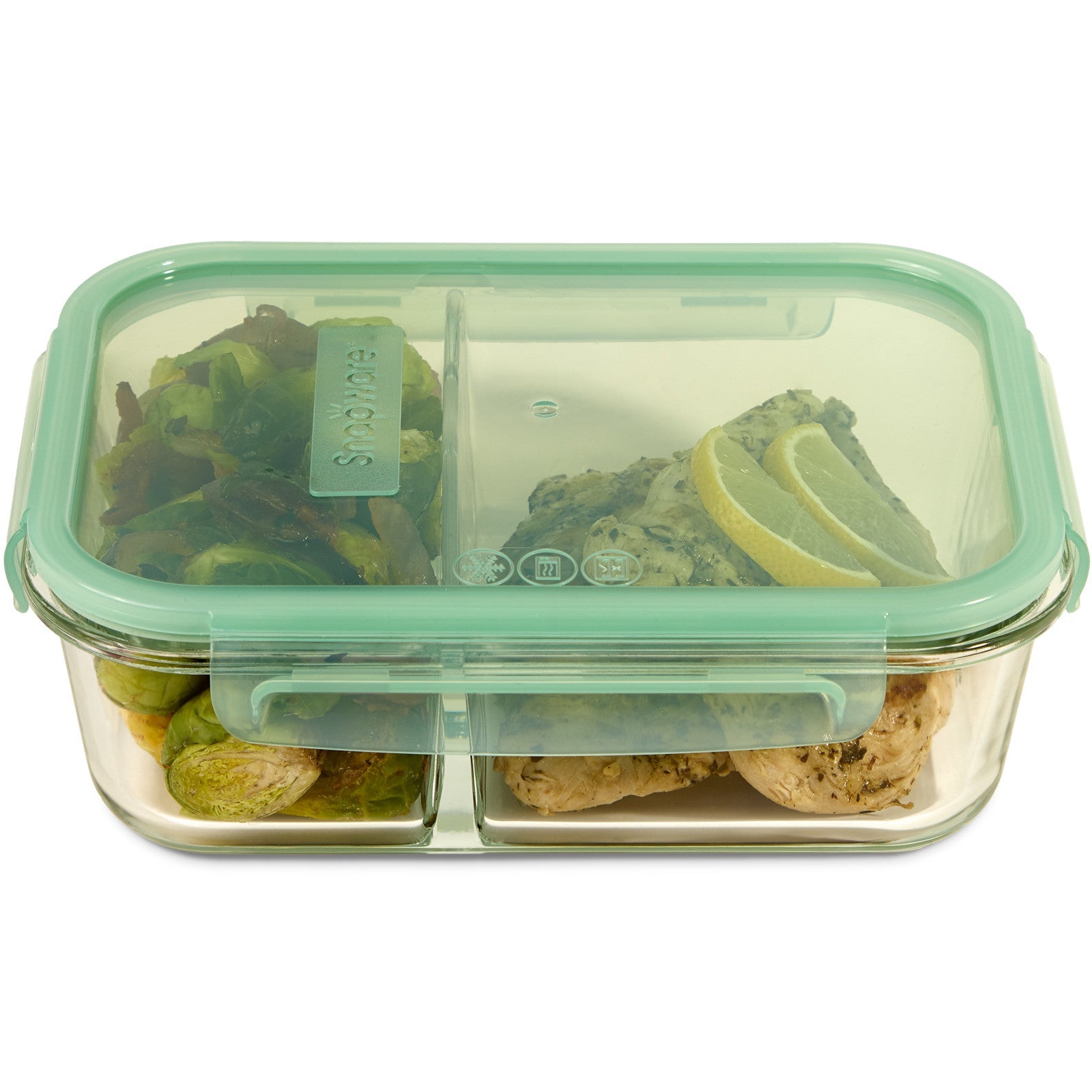 Snapware® MealBox™ 5.8-cup Divided Glass Food Storage Container with B