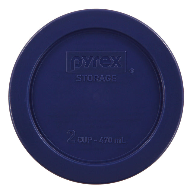 2 Cup Dark Blue Round Plastic Lid