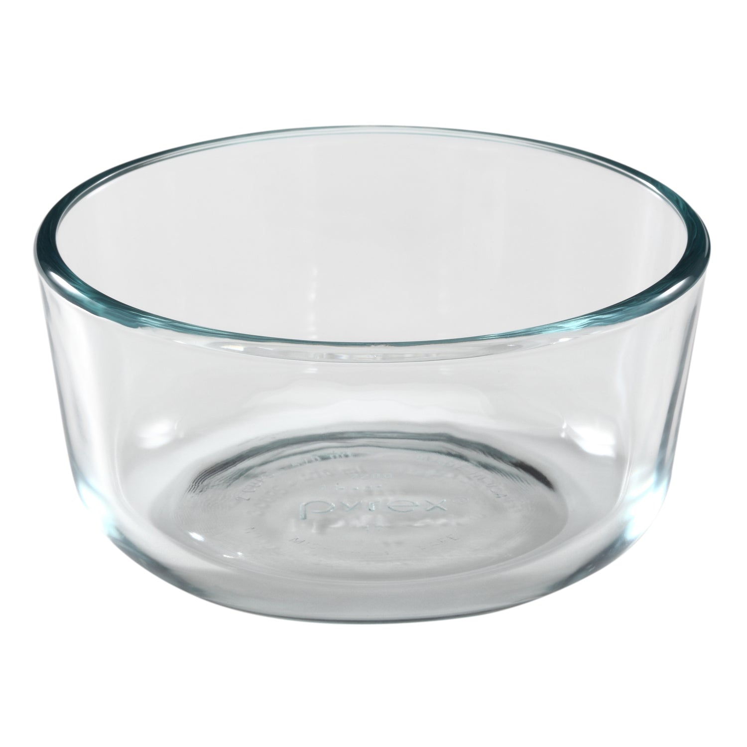 Clear glass bowl on a white background