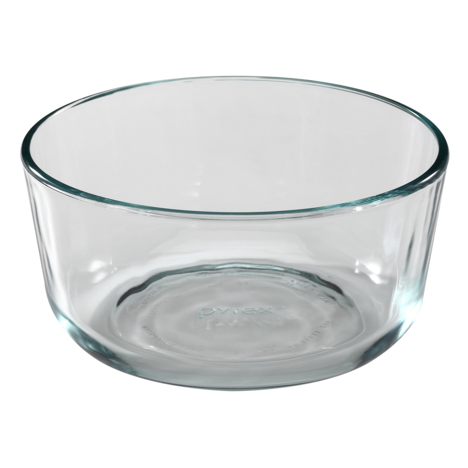 Clear glass bowl on a white background