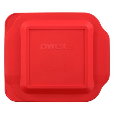 8" x 8" Square Red Plastic Lid