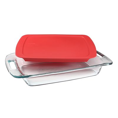 Easy Grab 3-qt Oblong Baking Dish w/Red Lid
