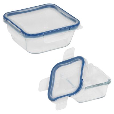Total Solution™ Pyrex® Glass 4-pc Square Food Storage Set