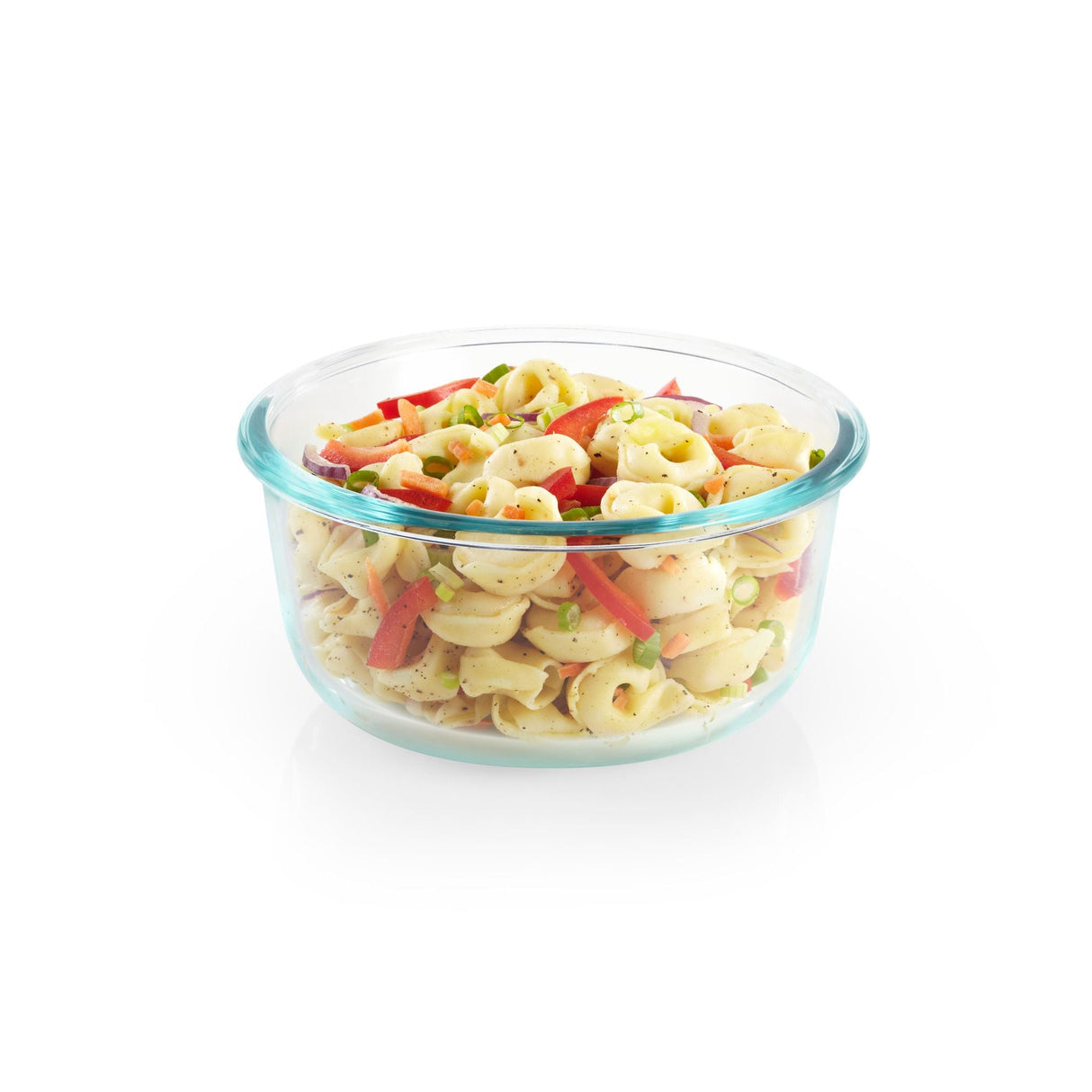  Total Solution Pyrex 4-cup Round Glass Food Storage with salad inside