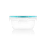  Total SolutionRound 3.86 Cup Plastic Food Storage with Teal lid - side view