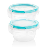 Total Solution™ 2-pk Round Plastic Food Storage with Aqua lids