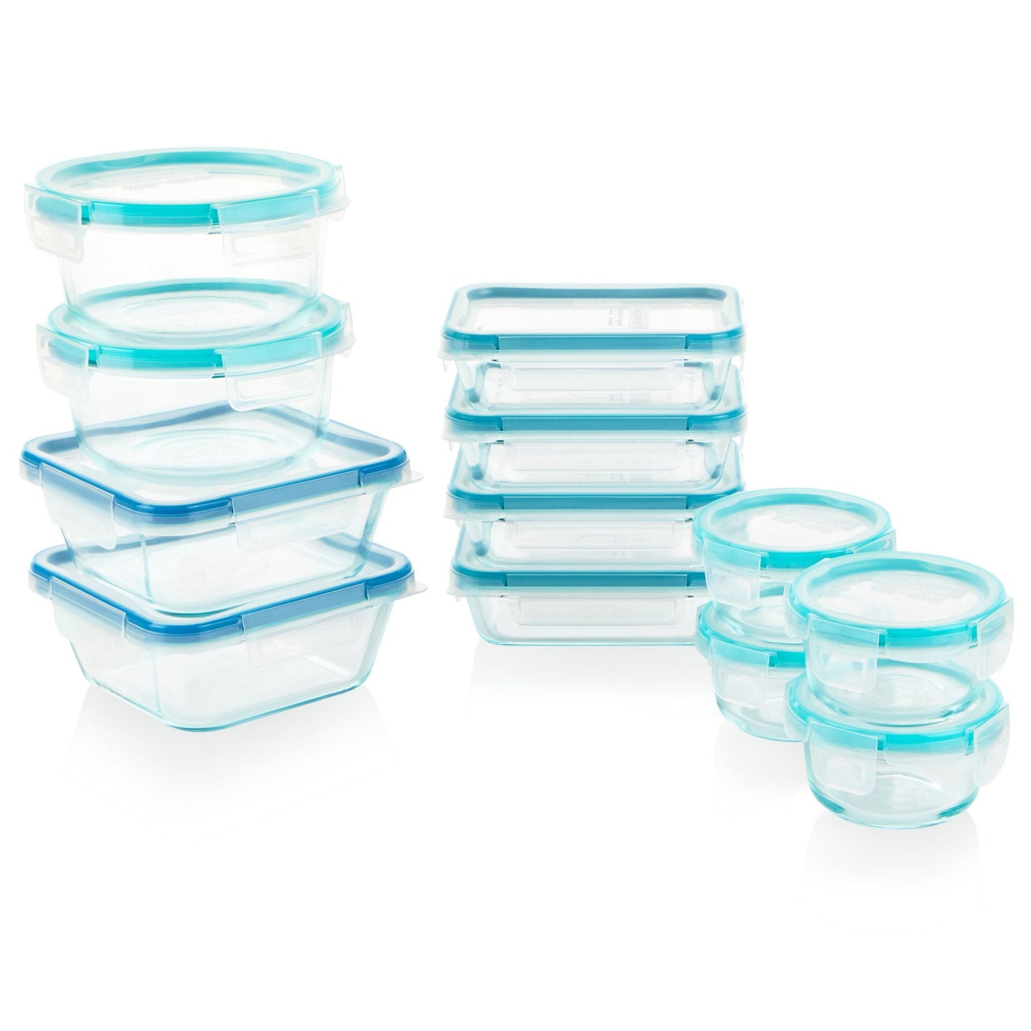 Total Solution Pyrex Glass Food Storage 24-pc Set (includes aqua & blue lids)