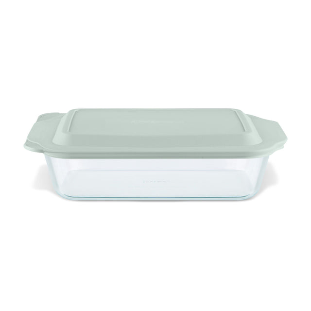 Pyrex Deep Dish 7" x 11" Baking Dish with Sage Lid