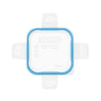 Total Solutions Square Small Plastic Lid with Light Blue Seal 