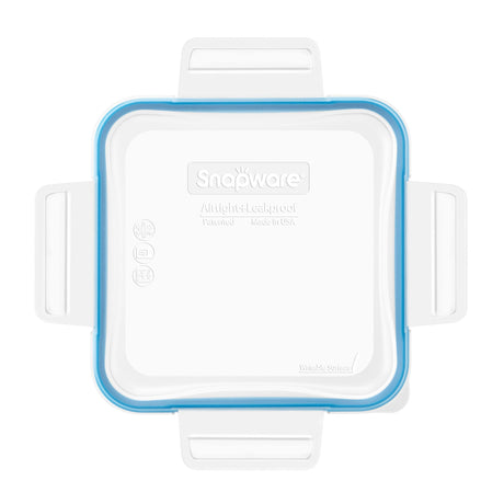Total Solutions Square Medium Plastic Lid w/ Light Blue Seal