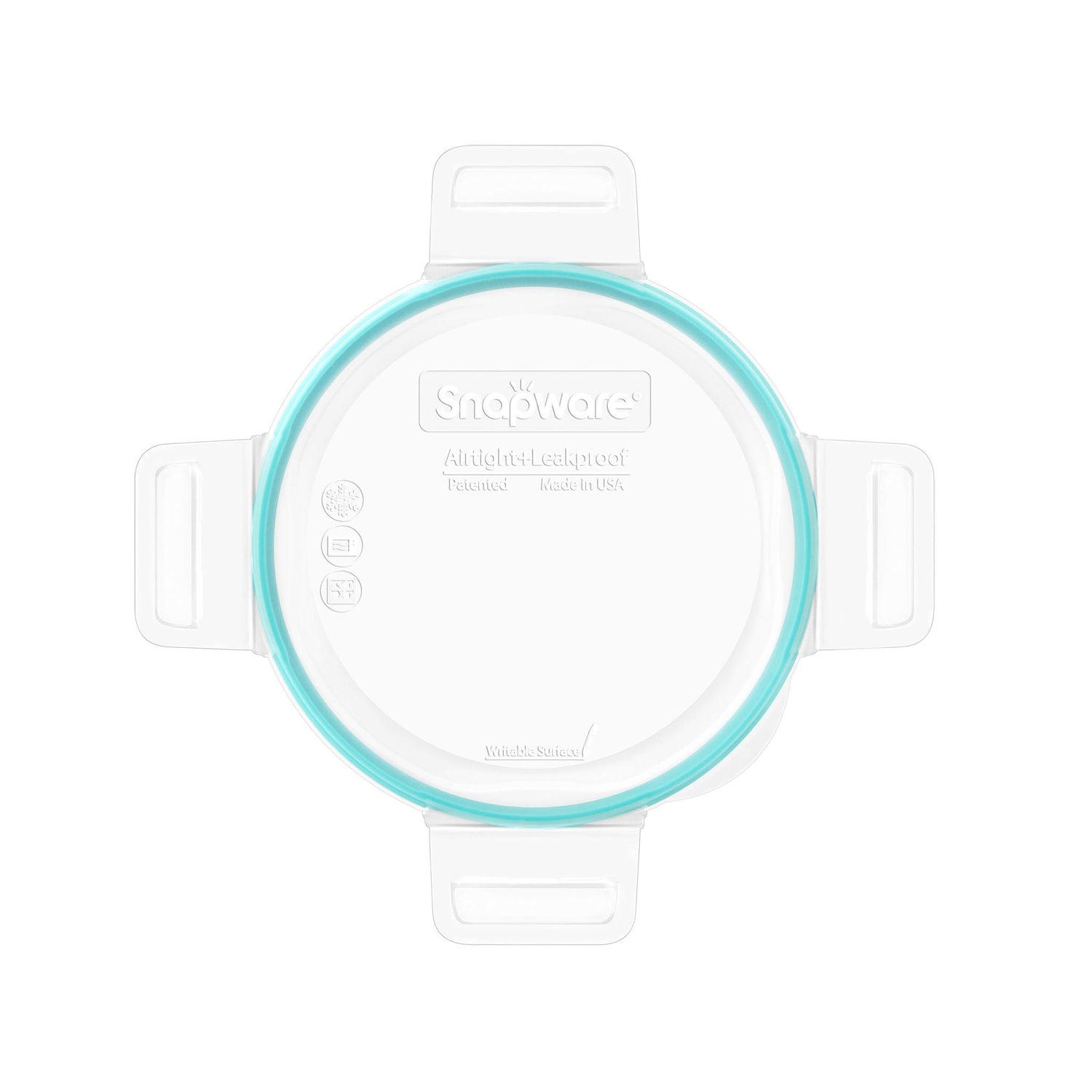 Total Solutions Round Medium Plastic Lid with Teal Seal