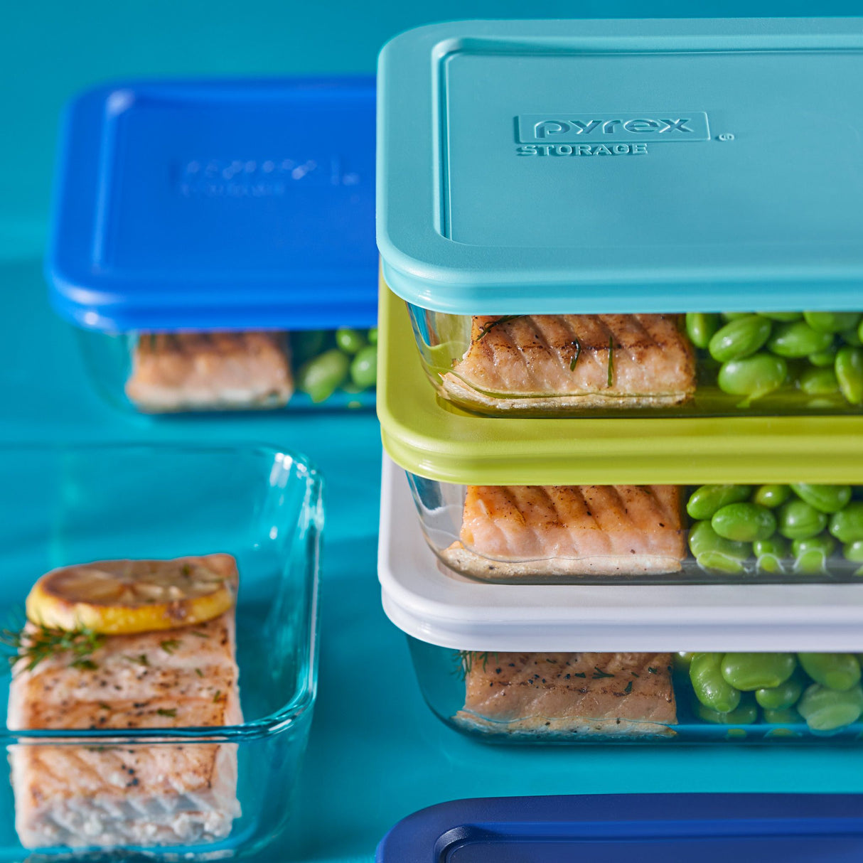  Simply Store 10-piece Meal Prep Glass Storage Set with food inside sitting on the table