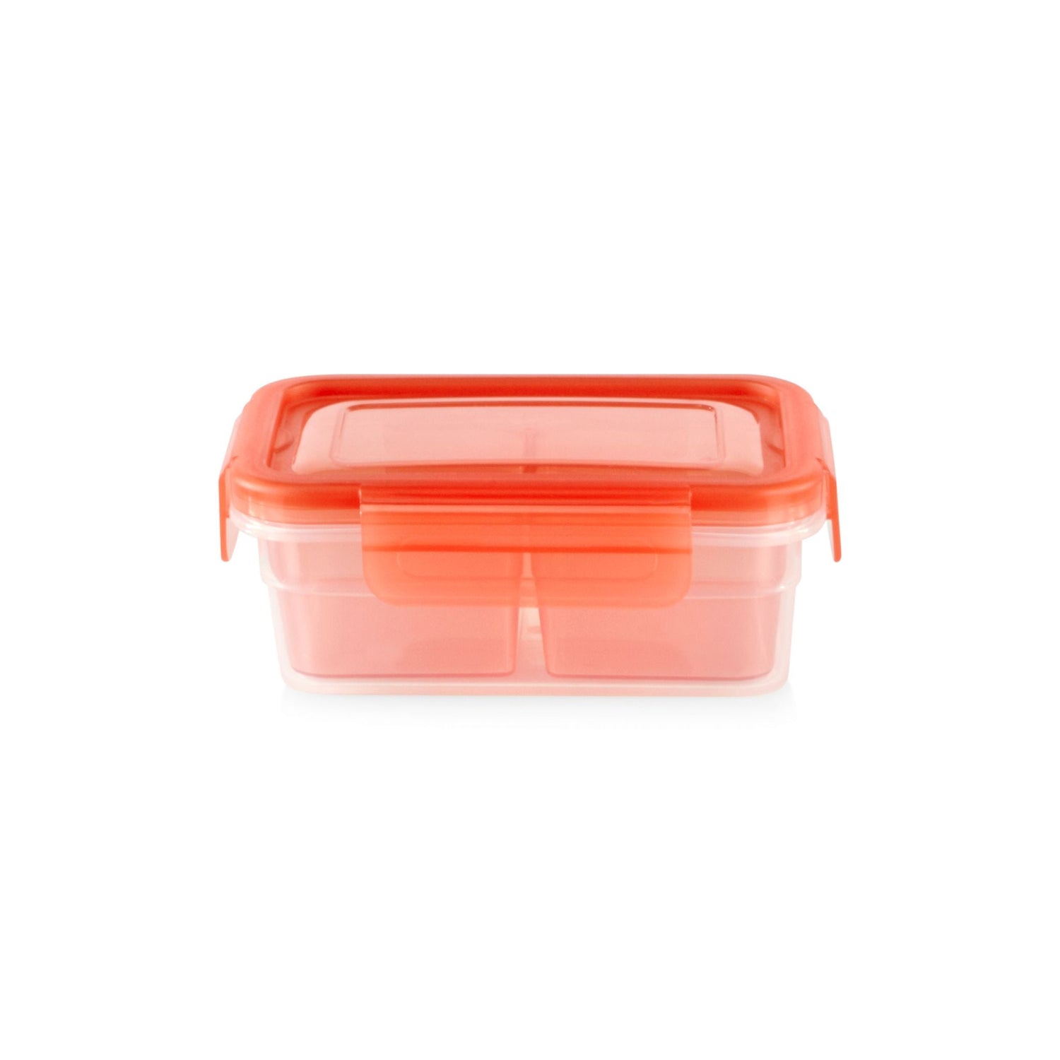 Meal Prep 2-section Divided: 2-cup Rectangle Storage Container with orange lid