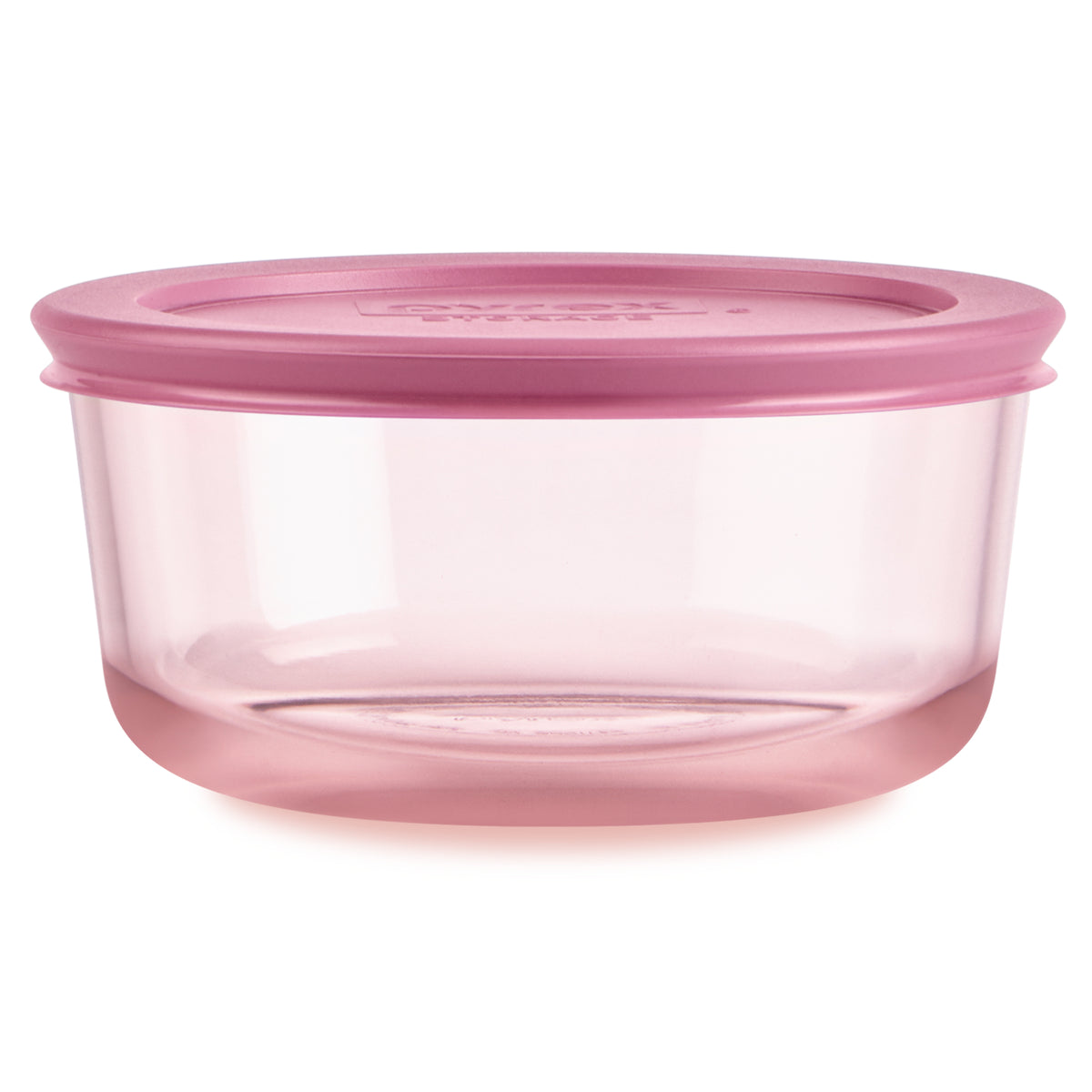 Storage Container Pink Ribbed Pyrex® Simply Store® 4-Cup Round Glass Storage Container with Pink Lid ...