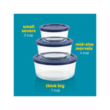Pyrex® Simply Store® 6-piece Round Glass Food Storage Container Set with Blue Lids