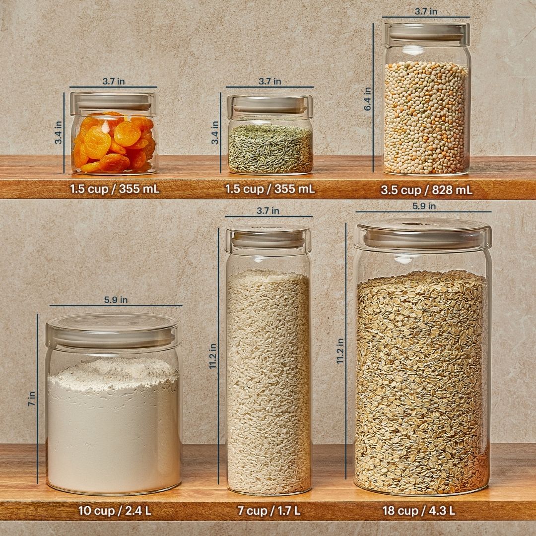 Pyrex Canister Pyrex® 6-Piece Lightweight Glass Canister Set