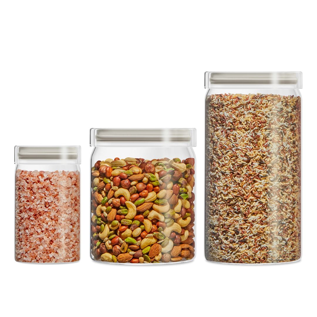 Pyrex Canister Pyrex® 3-Piece Lightweight Glass Canister Set