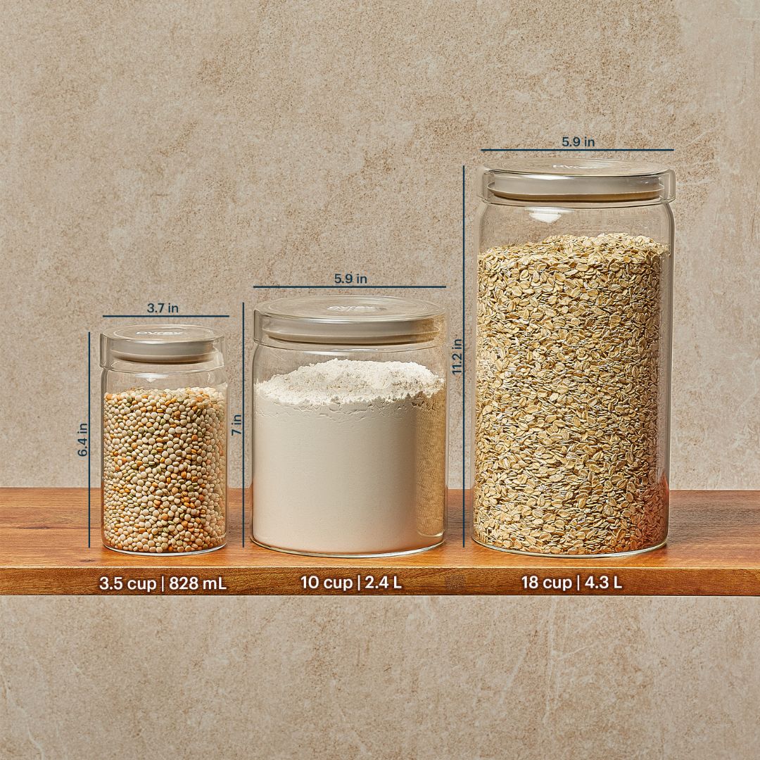 Pyrex Canister Pyrex® 3-Piece Lightweight Glass Canister Set
