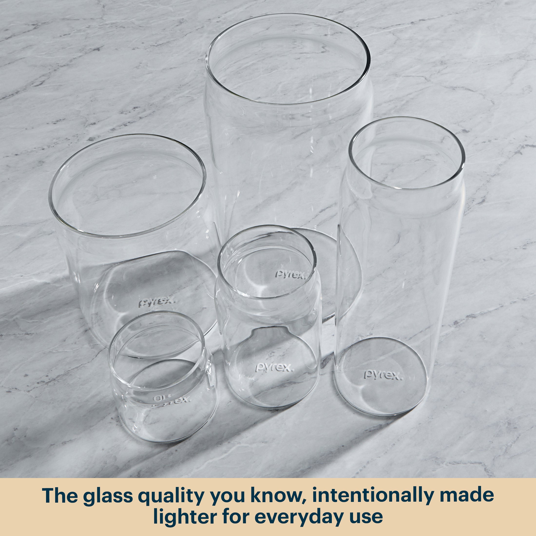 Pyrex® 3-Piece Lightweight Glass Canister Set