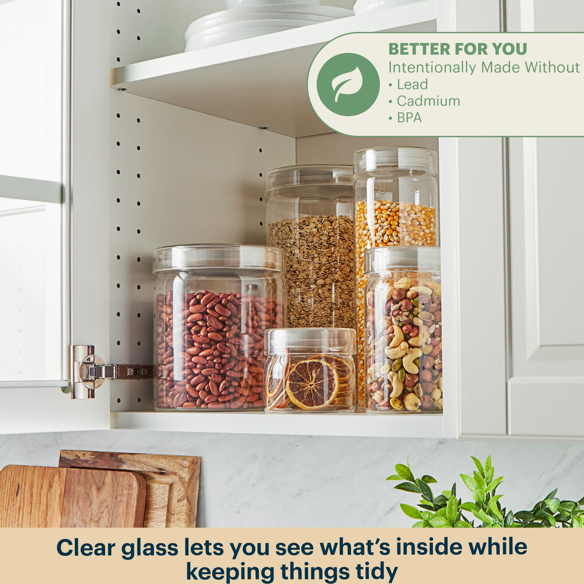 Pyrex Canister Pyrex® 4-Piece Lightweight Glass Canister Set