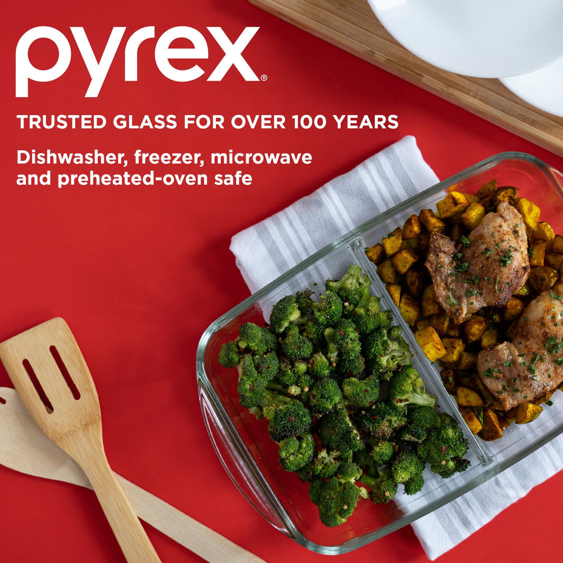 Divided Pyrex Containers Pyrex® 8” x 12” Divided Glass Baking Dish