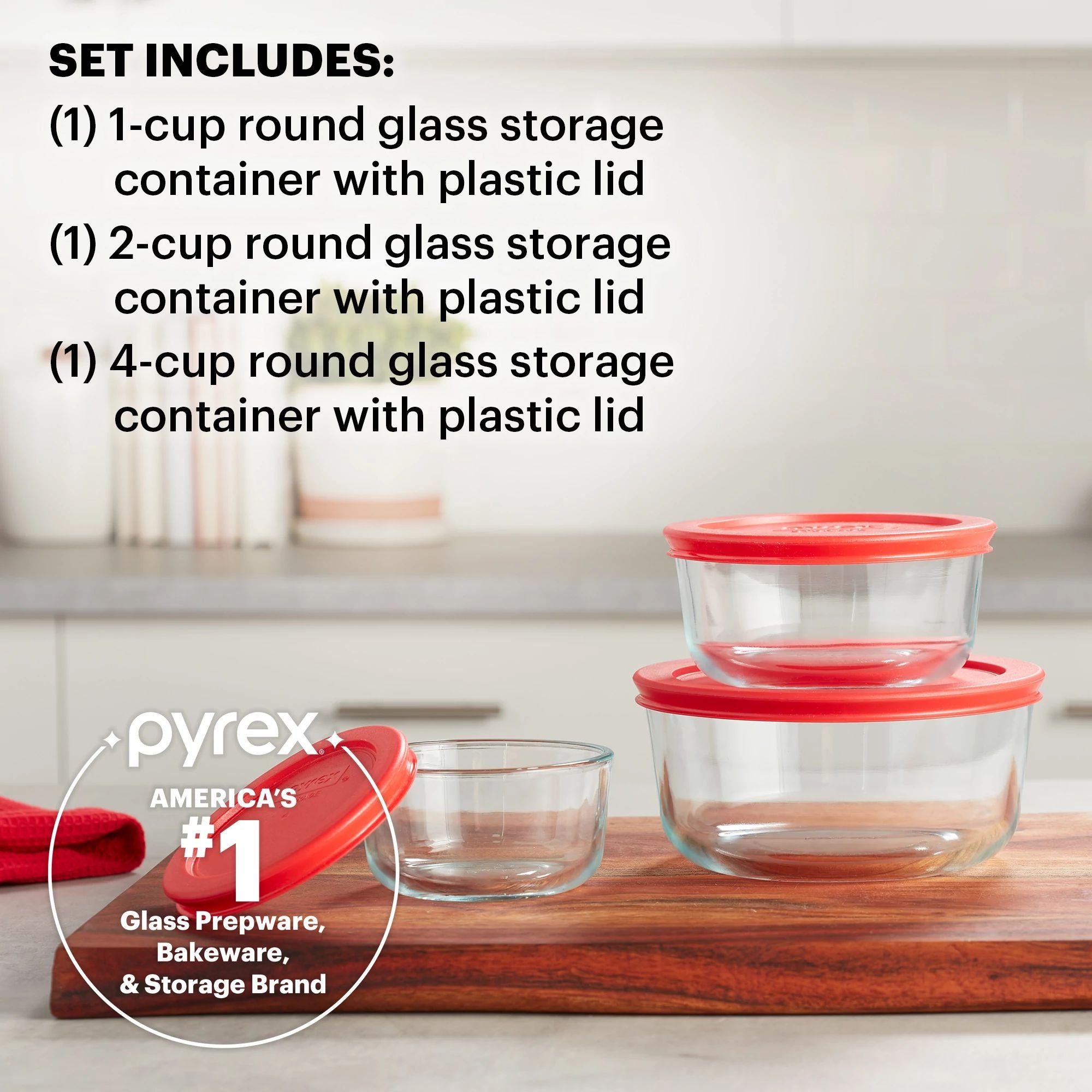 新品Pyrex Simply Store 6-Piece Rectangular Glass Food Storage Set Pyrex® Simply Store® 6-piece Glass Storage Set