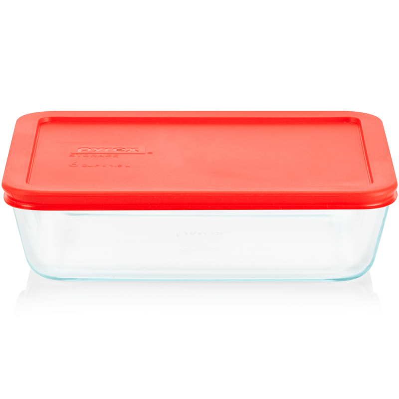 Pyrex Simply Store 6-Cup Rectangle Glass Storage with Plastic Lid