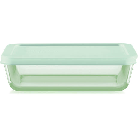 Simply Store® Tinted 3-cup Rectangle Storage with Green Plastic Lid