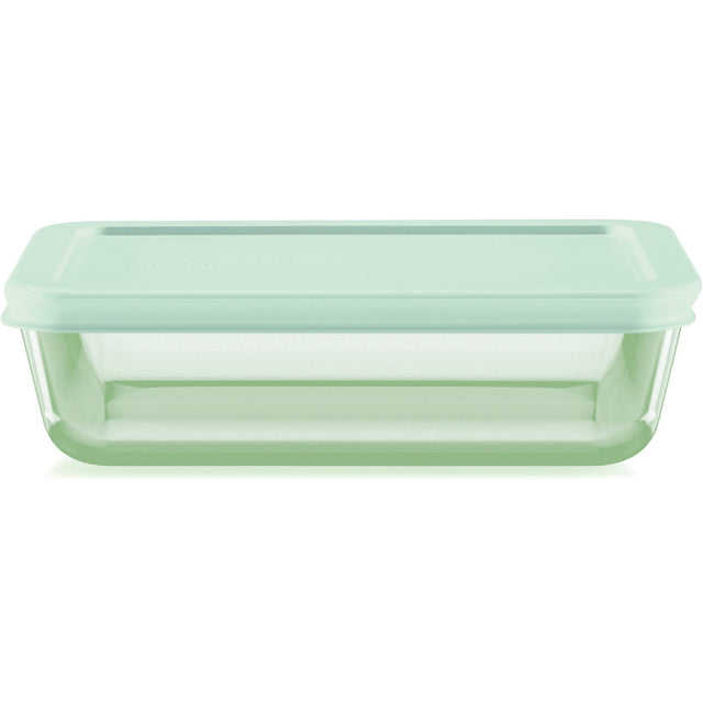 Simply Store® Tinted 3-cup Rectangle Storage with Green Plastic Lid