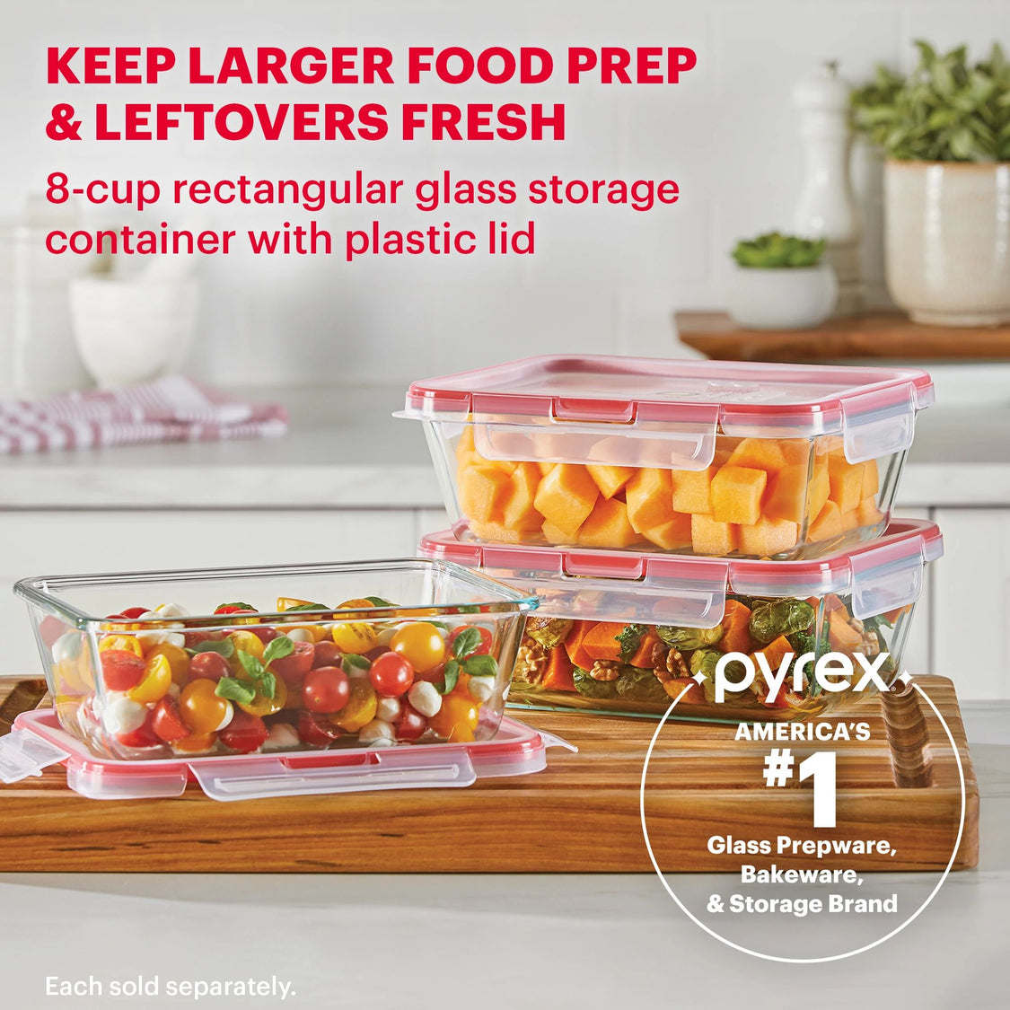 Pyrex Rectangle Glass Containers Pyrex - Glass Food Storage