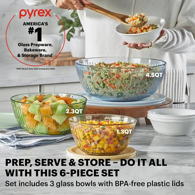 Pyrex Colors Sculpted Mixing Bowl - Thumbnail 3