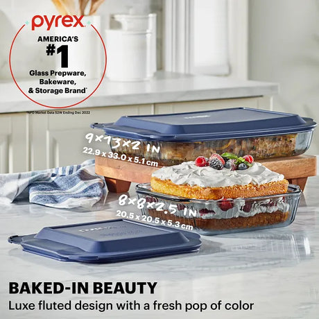 Bakeware Sets Qt Baking Dish With Lid Pyrex Bakeware 4-Piece