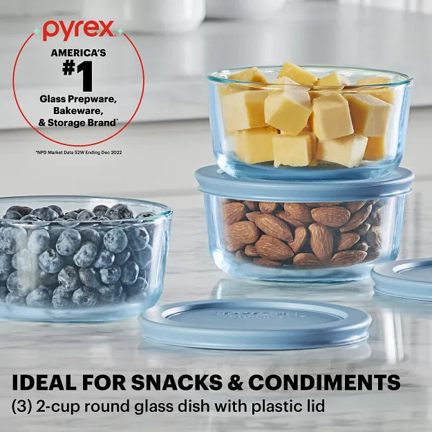 Pyrex Simply Store Tinted 6-Piece Round Storage Value Pack