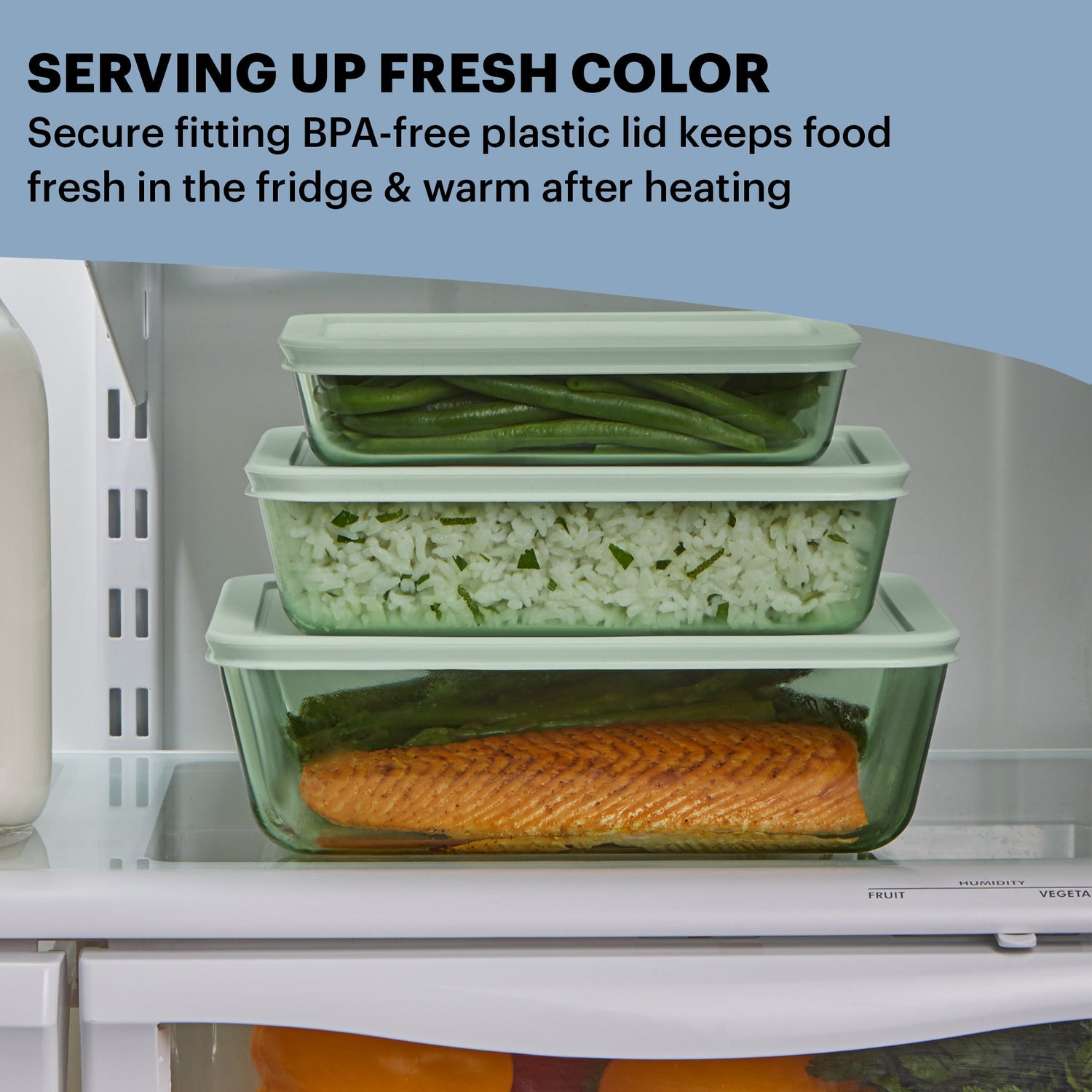 Pyrex® Simply Store® Tinted 6-piece Rectangle Storage Set with Plastic