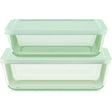 Simply Store® Tinted 4-piece Rectangle Storage Set with Green Plastic Lids 