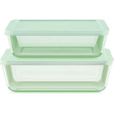 Simply Store® Tinted 4-piece Rectangle Storage Set with Green Plastic Lids 