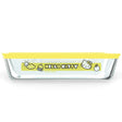 3-cup Rectangular Glass Storage: Hello Kitty with yellow lid