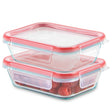 Freshlock 4-piece 2-cup rectangle glass storage set
