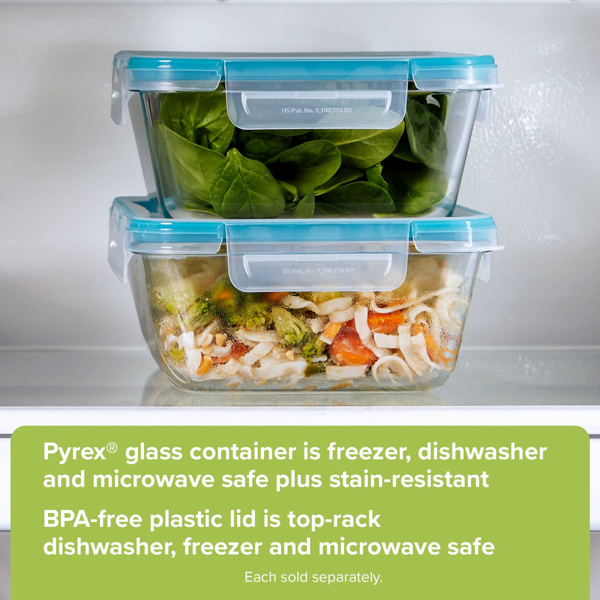 Glass Rectangle Pyrex Snapware® Total Solution® Pyrex® Glass 8-cup Rectangle Food Storage wi