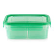 Meal Prep 2-section Divided: 4.6-cup Rectangle Storage Container with green lid