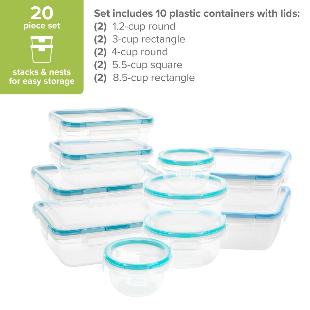 Snapware® Total Solution® 20-piece Plastic Food Storage Container Set