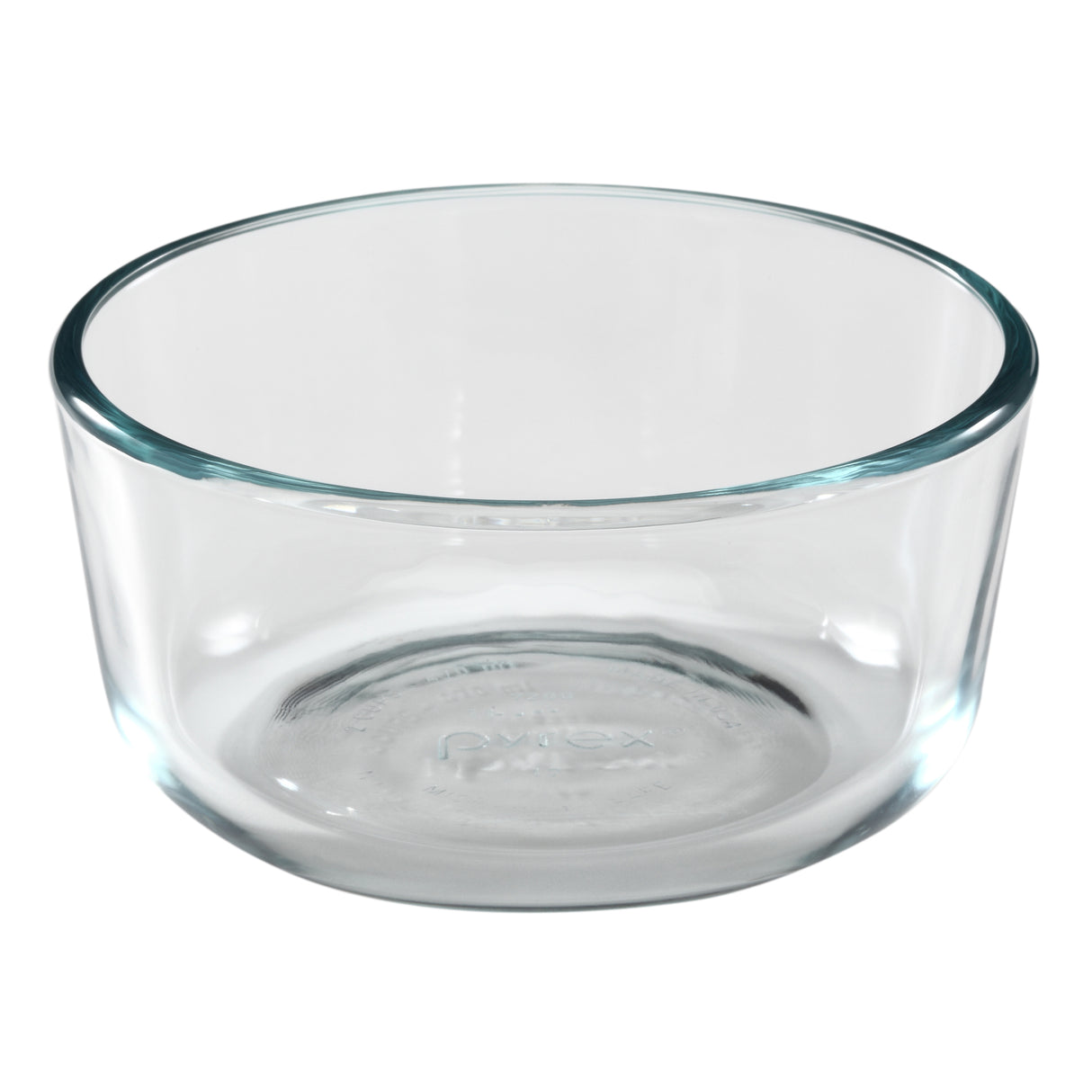Clear glass bowl on a white background