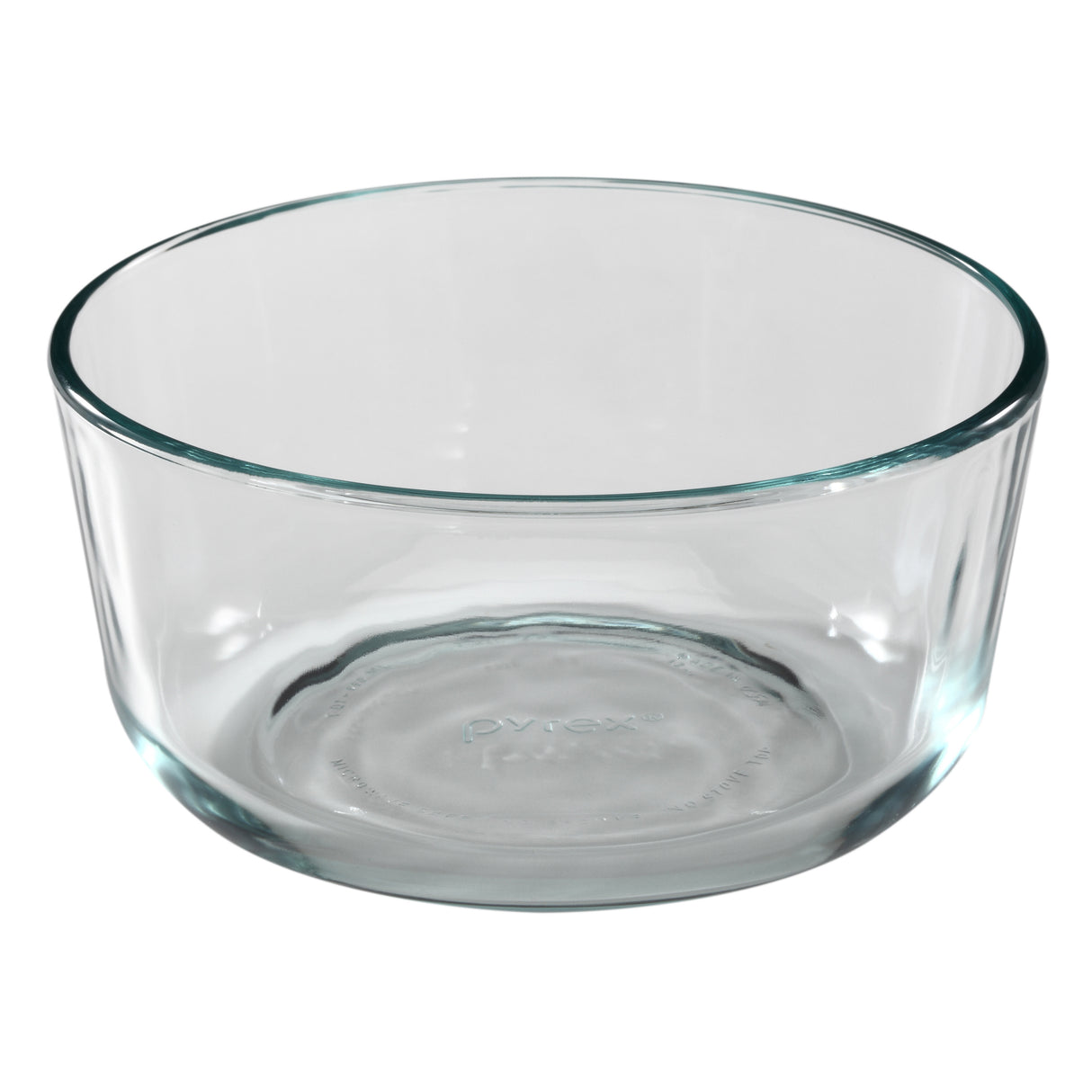 Clear glass bowl on a white background